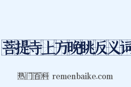 菩提寺上方晚眺反义词是什么意思的图片